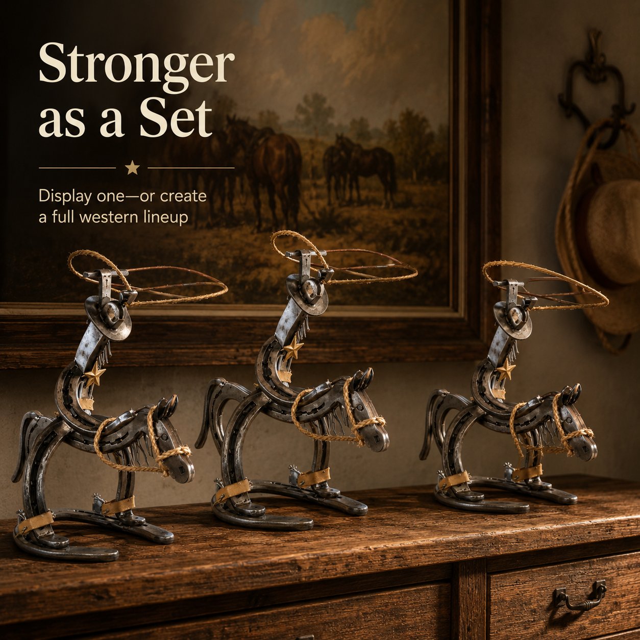Handcrafted Cowboy Iron Pony Ornament