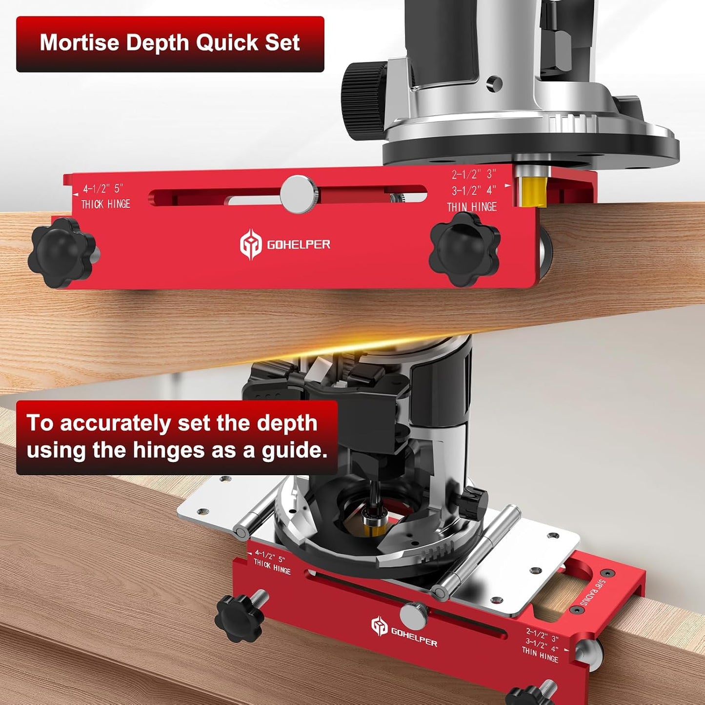 🔧 Adjustable Aluminum Door Hinge Jig Kit – Precision Mortising Template for 2.5"–5" Hinges