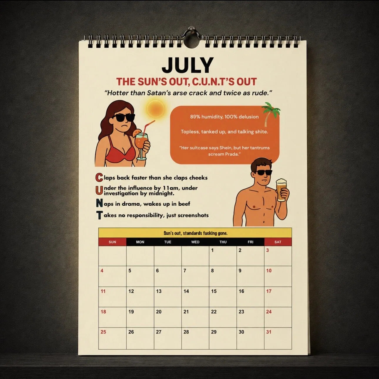 The C.U.N.T. 2027 Wall Calendar – 12 Months of Pure Unfiltered Chaos