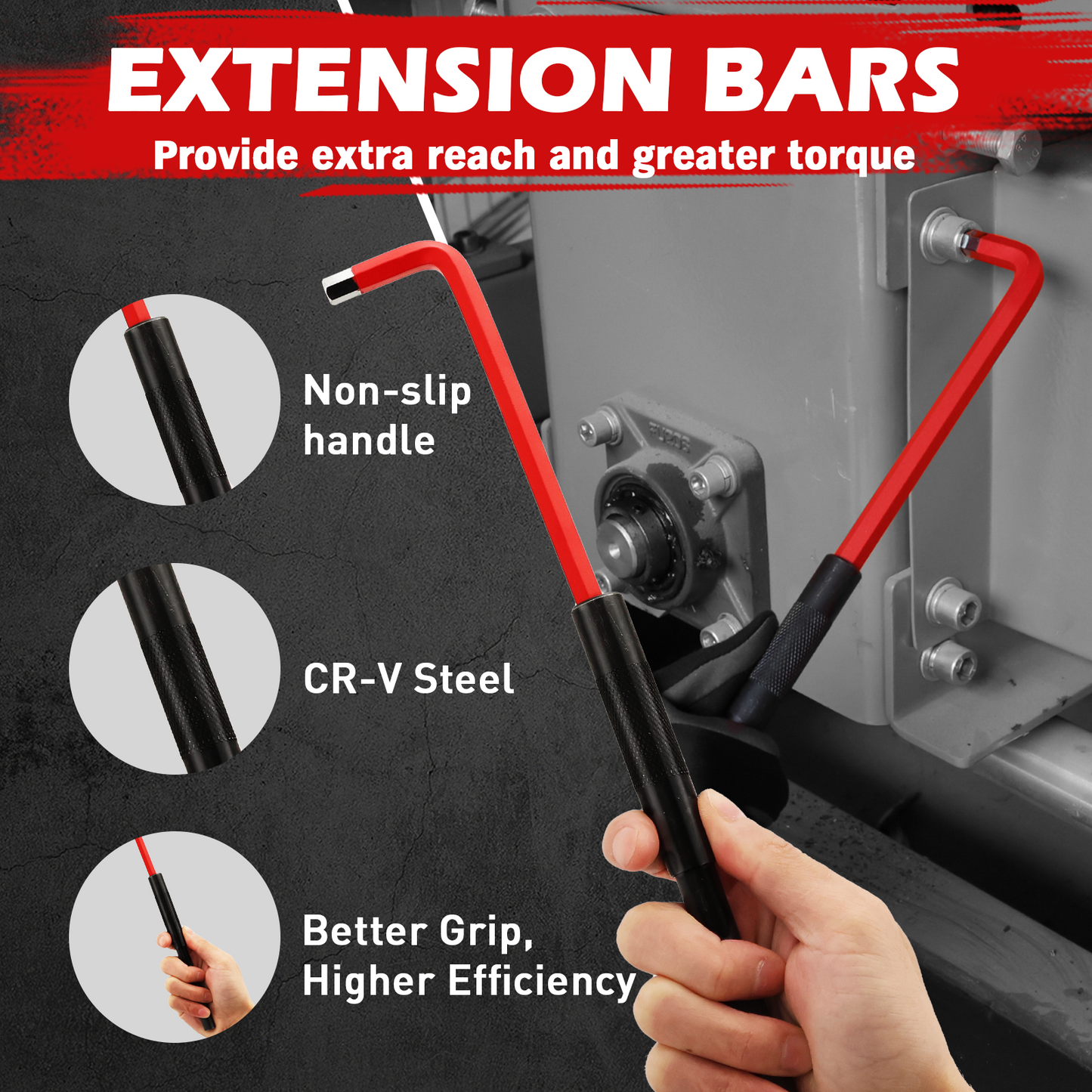TYIIPLUS 30-Piece Long Arm Ball End L-Hex & Torx Key Set with Grip Handle