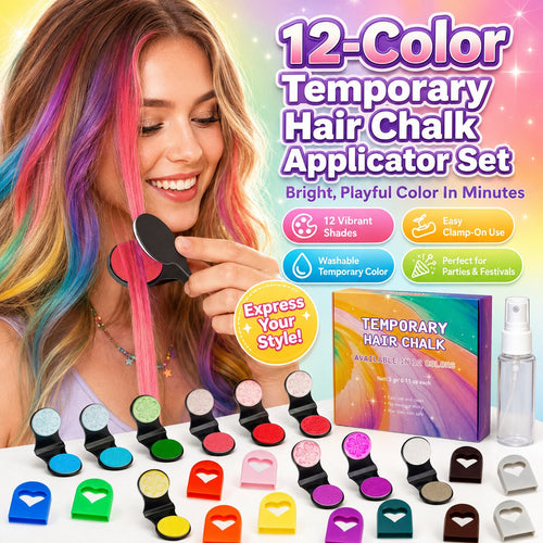 12-Color Temporary Hair Chalk Set