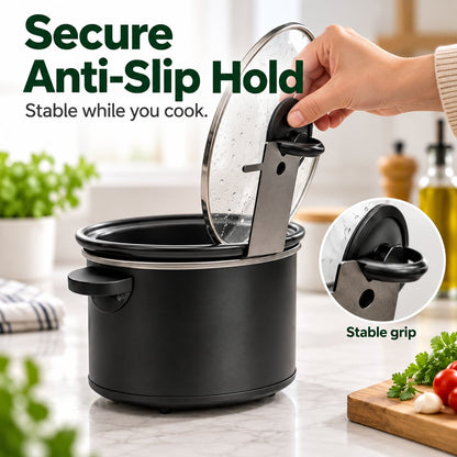 🍳Multifunctional Anti-Slip Cooker Lid Stand - Space-Saving Kitchen Counter Organizer