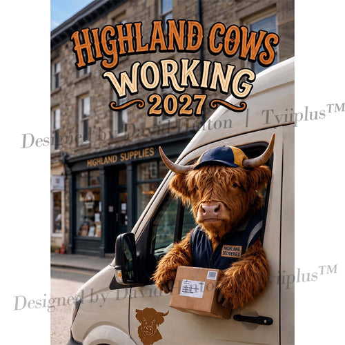 🐮 Highland Cows Working 2027 Calendar