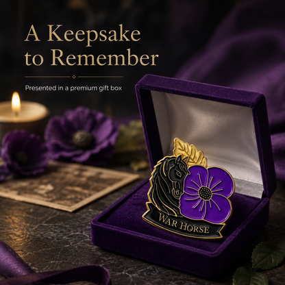 Limited Edition War Horse Purple Poppy 111th Anniversary Remembrance Brooch