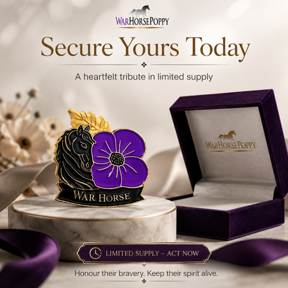 Limited Edition War Horse Purple Poppy 111th Anniversary Remembrance Brooch