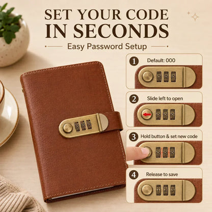 A6 Savings Notebook, 3-Digit Resettable Password Lock