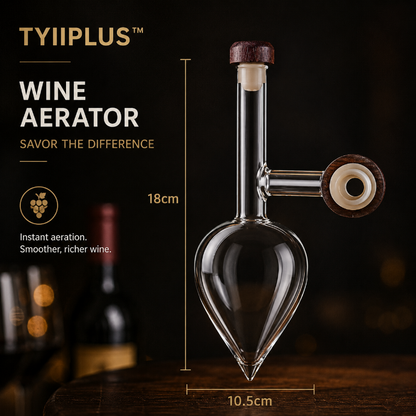 TYIIPLUS™ Glass Wine Aerator Pourer – Handcrafted Instant Wine Decanter Spout for Red Wine Bottles