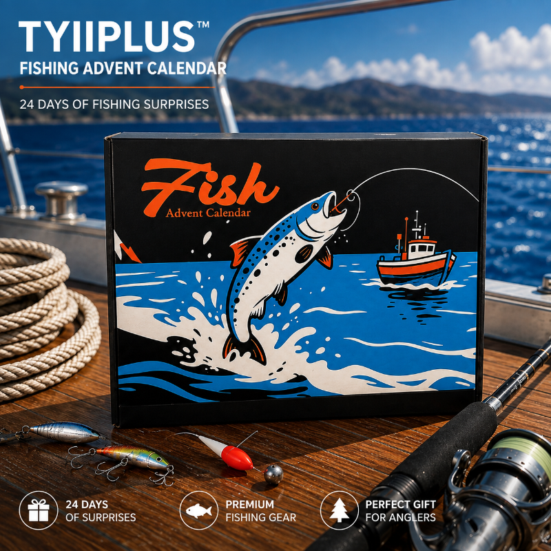 TYIIPLUS™ Fishing Advent Calendar – 24-Day Fishing Gift Set