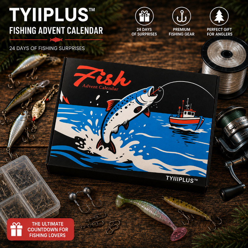 TYIIPLUS™ Fishing Advent Calendar – 24-Day Fishing Gift Set