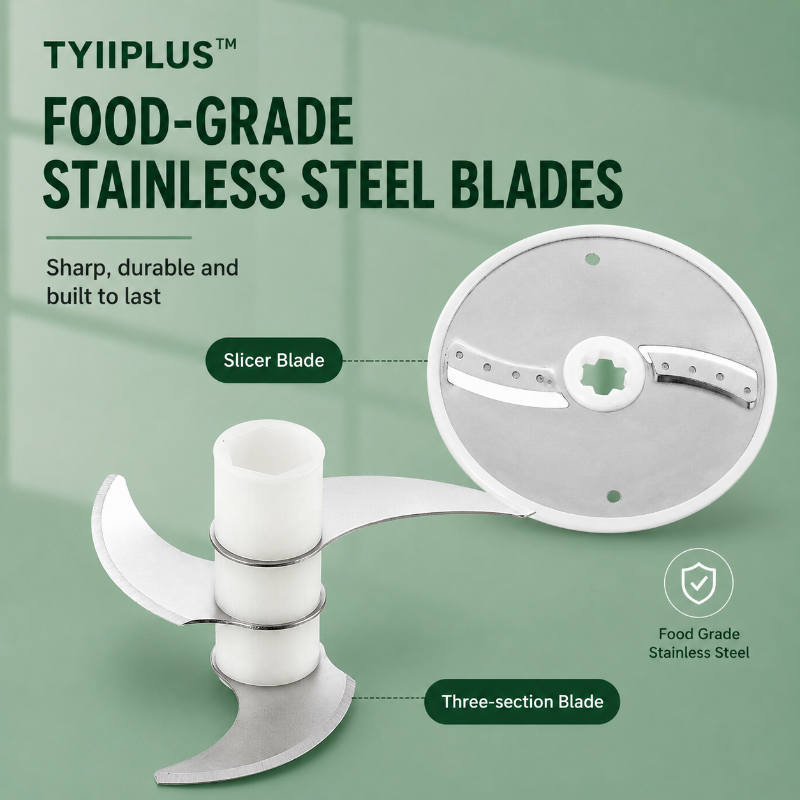 TYIIPLUS™ 4-in-1 Rechargeable Food Chopper – 1200mAh Cordless Food Processor with 40W Motor, Slicer & Chopper Blades
