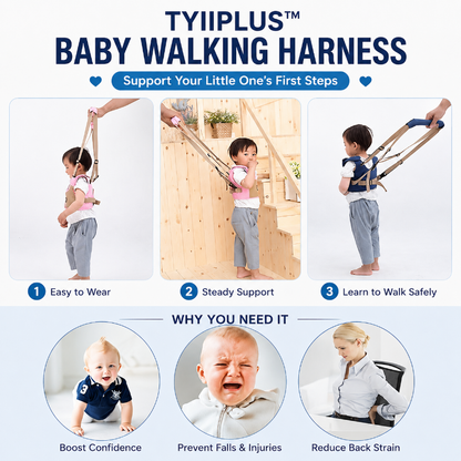 TYIIPLUS™ Baby Walking Harness – Adjustable Toddler Walking Assistant with Support Handle