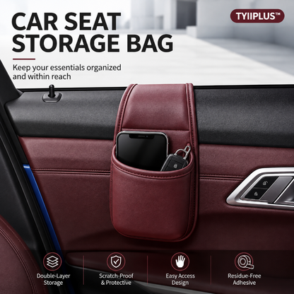 TYIIPLUS™ Multifunctional Car Door Storage Pocket – Easy Adhesive Installation with Soft Flannel Lining & Residue-Free Adhesive