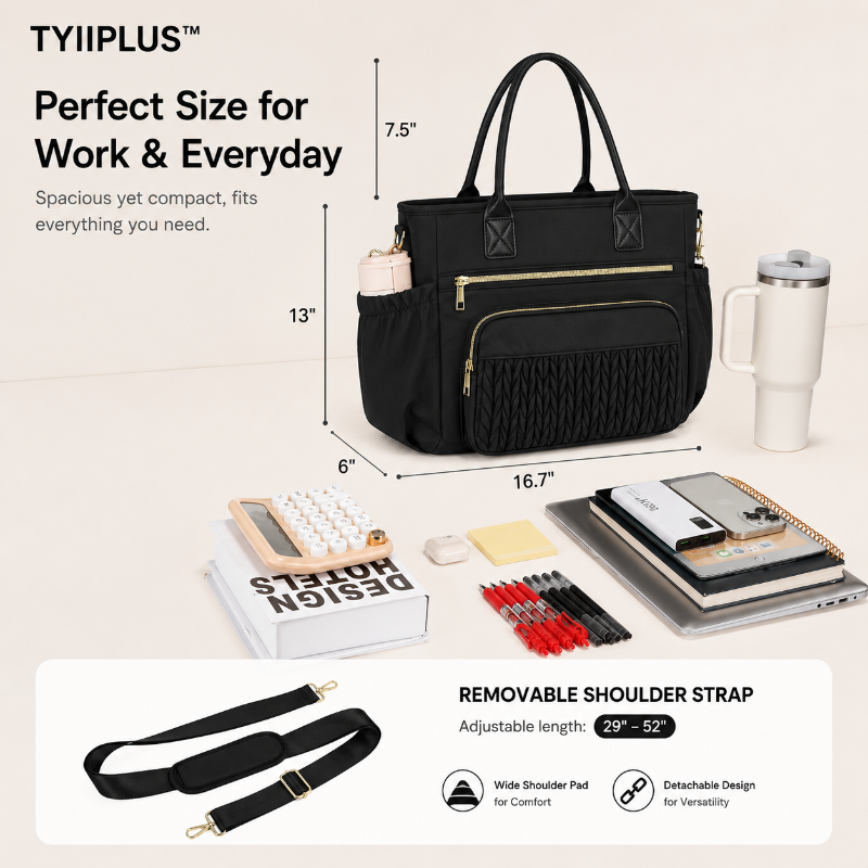 TYIIPLUS™ Insulated Lunch Tote Bag – Leakproof Cooler Bag with Multiple Pockets