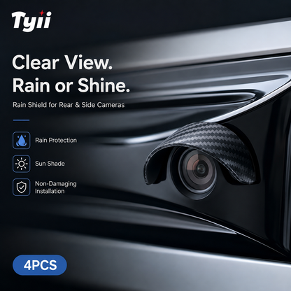 TYIIPLUS™ 4PCS Car Camera Rain Shield – Waterproof Rear View & Side Camera Cover, Soft PVC Sun Shade Visor