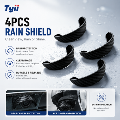 TYIIPLUS™ 4PCS Car Camera Rain Shield – Waterproof Rear View & Side Camera Cover, Soft PVC Sun Shade Visor