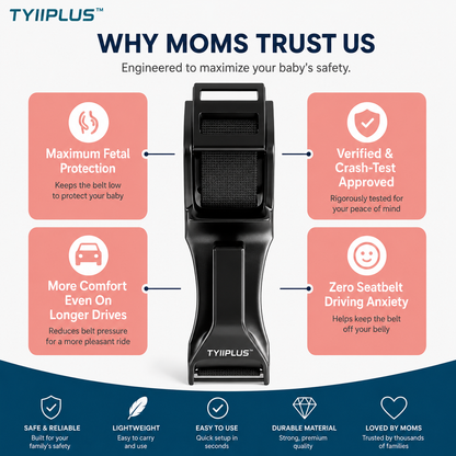 TYIIPLUS™ Pregnancy Seat Belt Adjuster – Comfortable Car Seat Belt Positioner for Expectant Moms