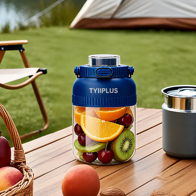 TYIIPLUS™ Portable Electric Juicer Cup 1300ml – BPA-Free USB Rechargeable Blender Bottle with 42-Blade System & Dual Drinking Lids