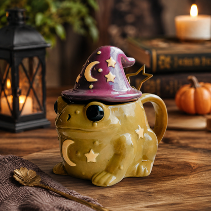 🐸 Frog Moon and Star Mug with Gold Star Spoon