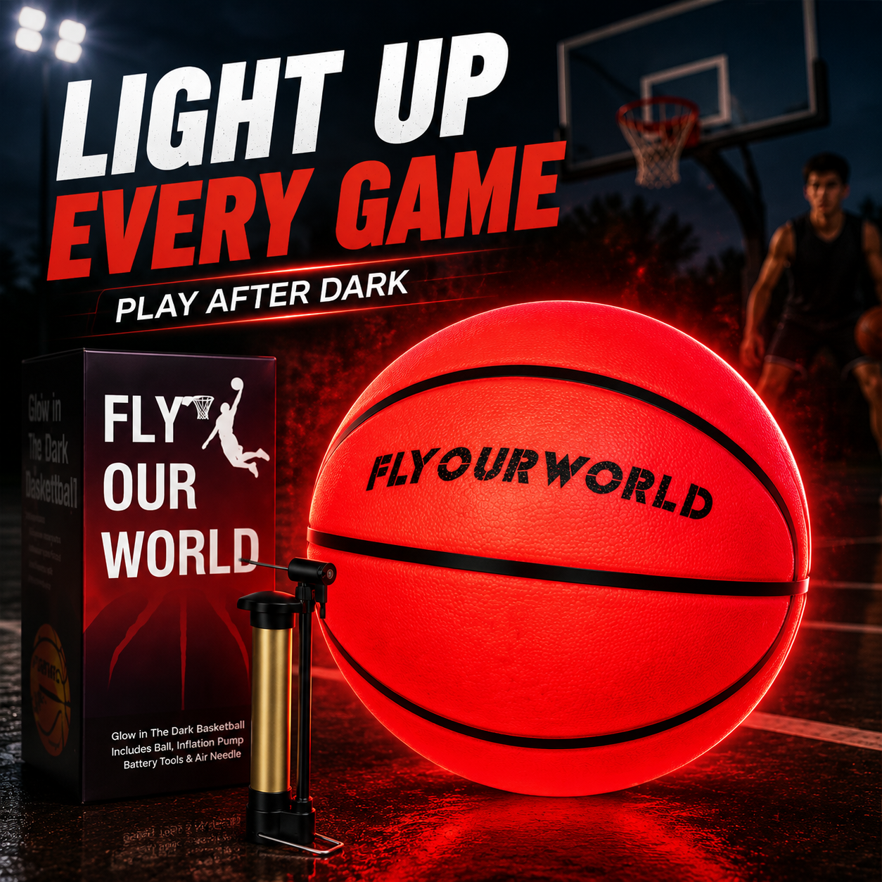 Light Up LED Basketball – Glow In The Dark Size 7 Ball