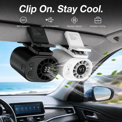 ❄️TYIIPLUS™ 199-Speed USB Rechargeable Clip-On Fan – Portable, Strong Clamp, Long-Lasting Battery for Car, Desk & Travel