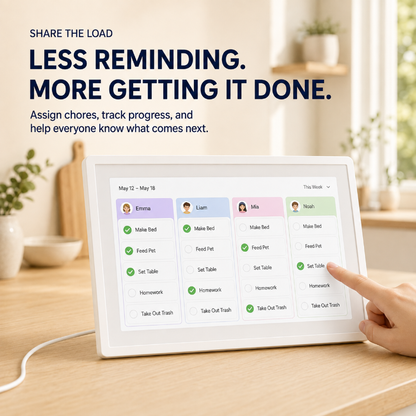 📅 10.1″ Smart Family Calendar & Digital Photo Frame – Wi-Fi Touchscreen Home Organizer