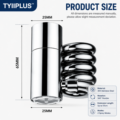 TYIIPLUS™ 304 Stainless Steel Pull-Out Faucet Sprayer Head | 2-Mode Kitchen Sink Faucet Extender with 360° Flexible Hose