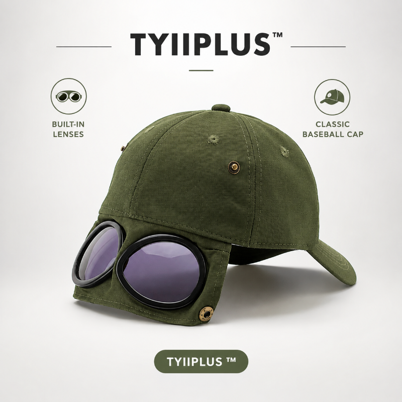 🧢 TYIIPLUS™ Vintage Goggles Baseball Cap – Casual Cotton Sun Hat with Detachable Protective Goggles for Outdoor Style