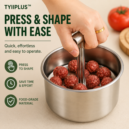 TYIIPLUS™ Stainless Steel Meatball Maker – 6/12-Cavity Manual Meatball Mold, Quick & Easy Meatball Making Tool