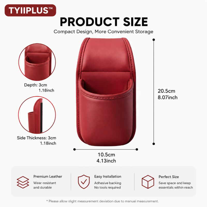 TYIIPLUS™ Multifunctional Car Door Storage Pocket – Easy Adhesive Installation with Soft Flannel Lining & Residue-Free Adhesive