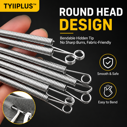 TYIIPLUS™ Spring Drawstring Threader Tool Set | Flexible Stainless Steel Rope Threader Needle for Hoodies, Sweatpants, Elastic Bands, Waistbands, Shoelaces & DIY Sewing