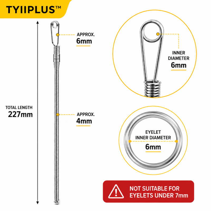 TYIIPLUS™ Spring Drawstring Threader Tool Set | Flexible Stainless Steel Rope Threader Needle for Hoodies, Sweatpants, Elastic Bands, Waistbands, Shoelaces & DIY Sewing