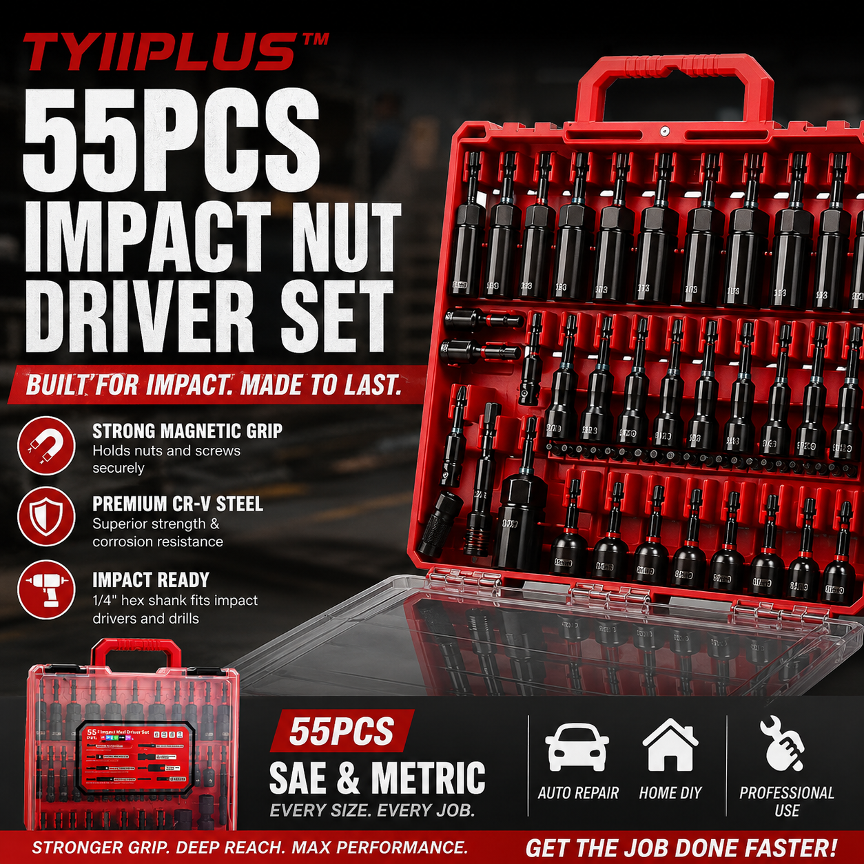 TYIIPLUS™ Magnetic Impact Nut Driver Set