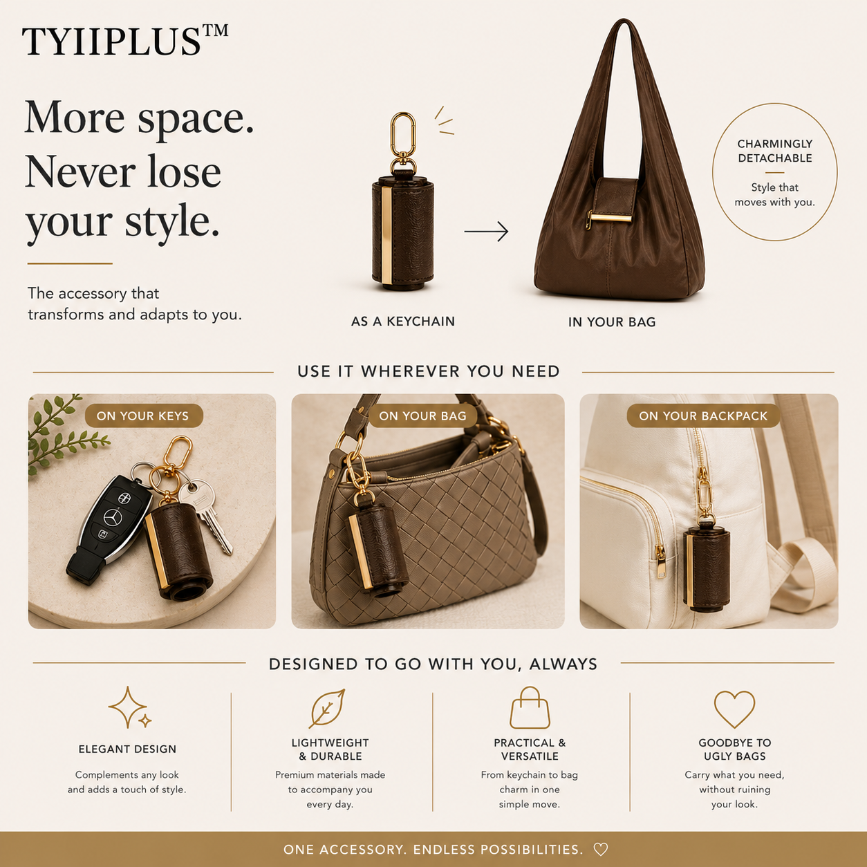 TYIIPLUS™ Foldable Keychain Shopping Bag