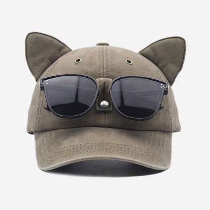 TYIIPLUS™ Y2K Cat Ear Baseball Cap with Detachable Sunglasses