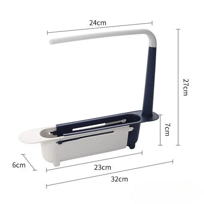 TYIIPLUS™ Retractable Sink Organizer – Adjustable Telescopic Kitchen Sink Caddy with Towel Holder