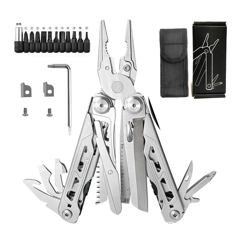 TYIIPLUS™ 28-in-1 Multitool with Large Scissors | Compact Outdoor Tool for Camping & Repairs