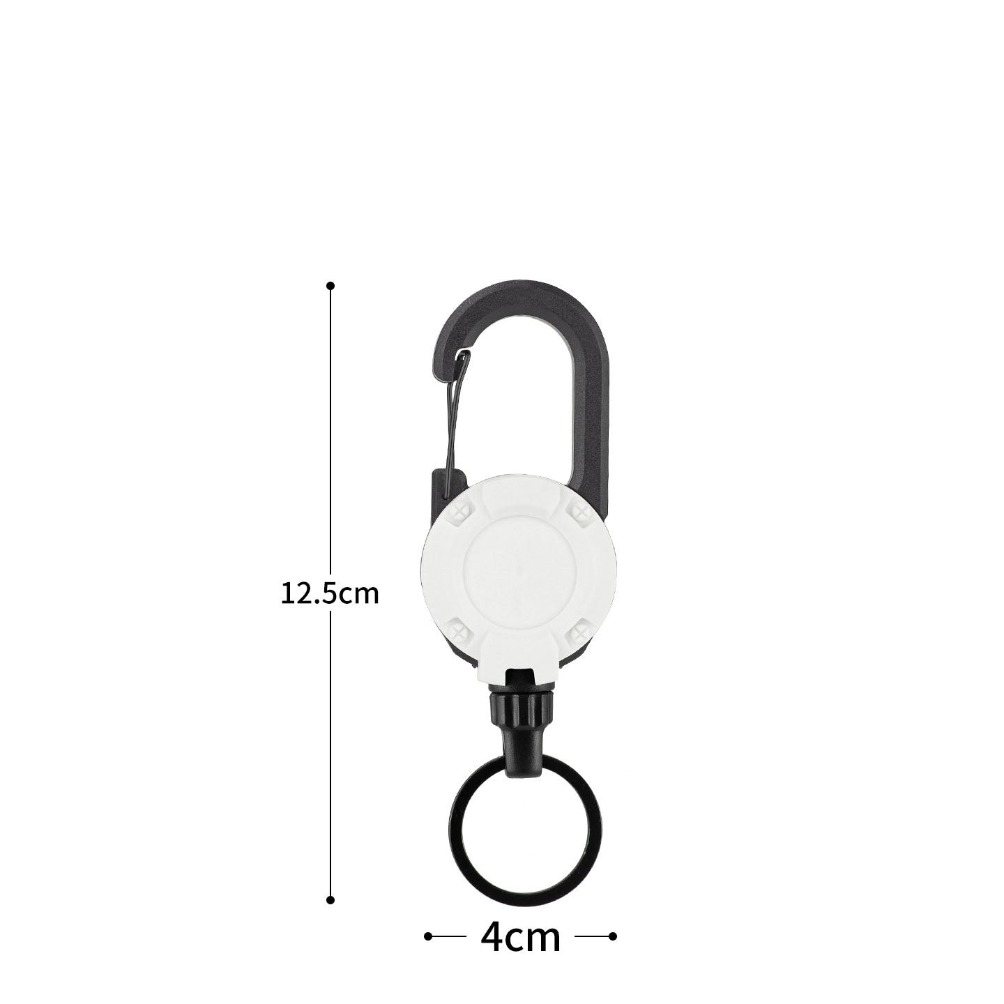 Heavy-Duty Retractable Carabiner Keychain – 65cm Steel Lanyard, 100K Pull Cycles