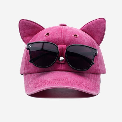 TYIIPLUS™ Y2K Cat Ear Baseball Cap with Detachable Sunglasses