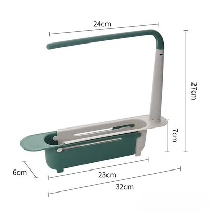 TYIIPLUS™ Retractable Sink Organizer – Adjustable Telescopic Kitchen Sink Caddy with Towel Holder