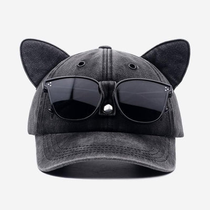 TYIIPLUS™ Y2K Cat Ear Baseball Cap with Detachable Sunglasses