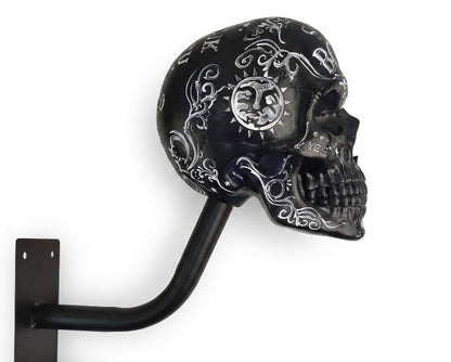 TYIIPLUS™ Skull Motorcycle Helmet Holder – Punk Skull Wall Mount Rack for Helmets, Jackets & Garage Decor