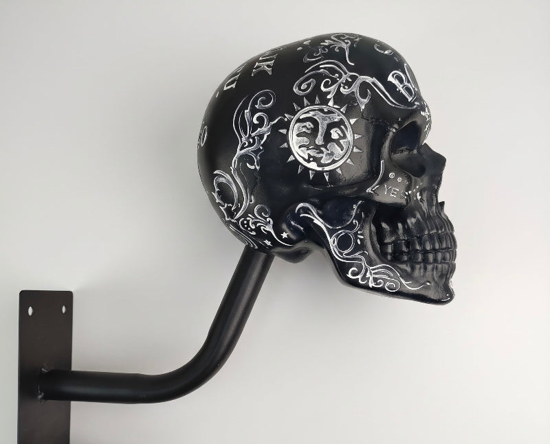 TYIIPLUS™ Skull Motorcycle Helmet Holder – Punk Skull Wall Mount Rack for Helmets, Jackets & Garage Decor