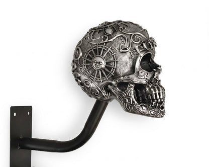 TYIIPLUS™ Skull Motorcycle Helmet Holder – Punk Skull Wall Mount Rack for Helmets, Jackets & Garage Decor