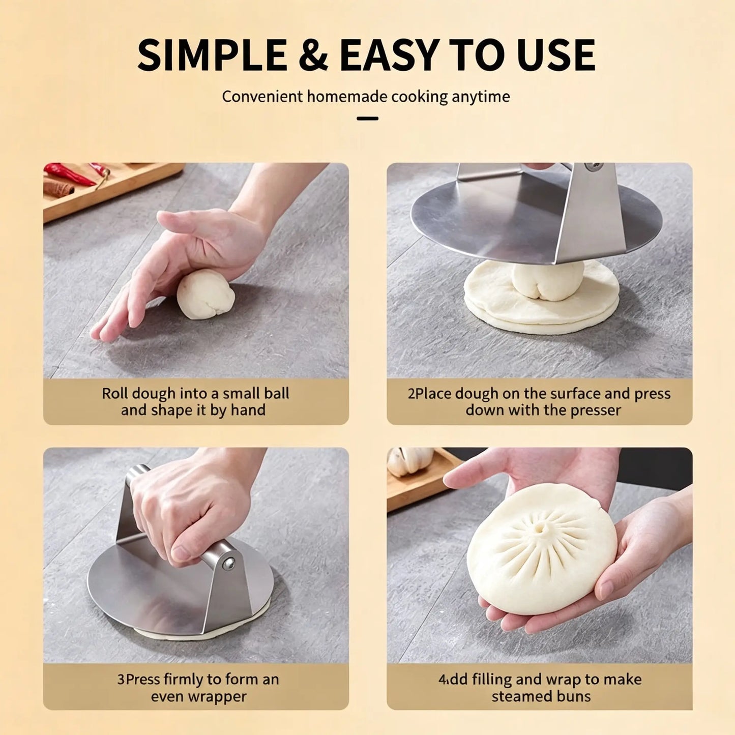 Stainless Steel Burger Press Smash Burger Press- Pro Non-Stick Burger Smasher🍔