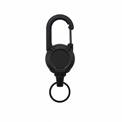 Heavy-Duty Retractable Carabiner Keychain – 65cm Steel Lanyard, 100K Pull Cycles
