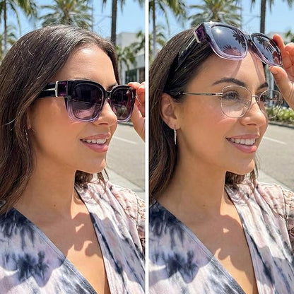 🕶️ Polarized Fit Over Sunglasses for Women – UV400 Protection Floral Frame Wear Over Prescription Glasses