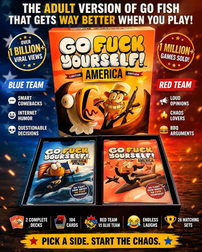 🤣Go Fuck Yourself America Red and Blue (2pack)🎉