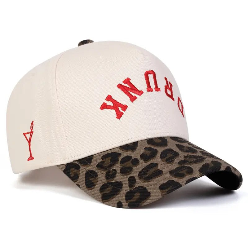 🍸DRUNK Letter Embroidered Patchwork Baseball Cap