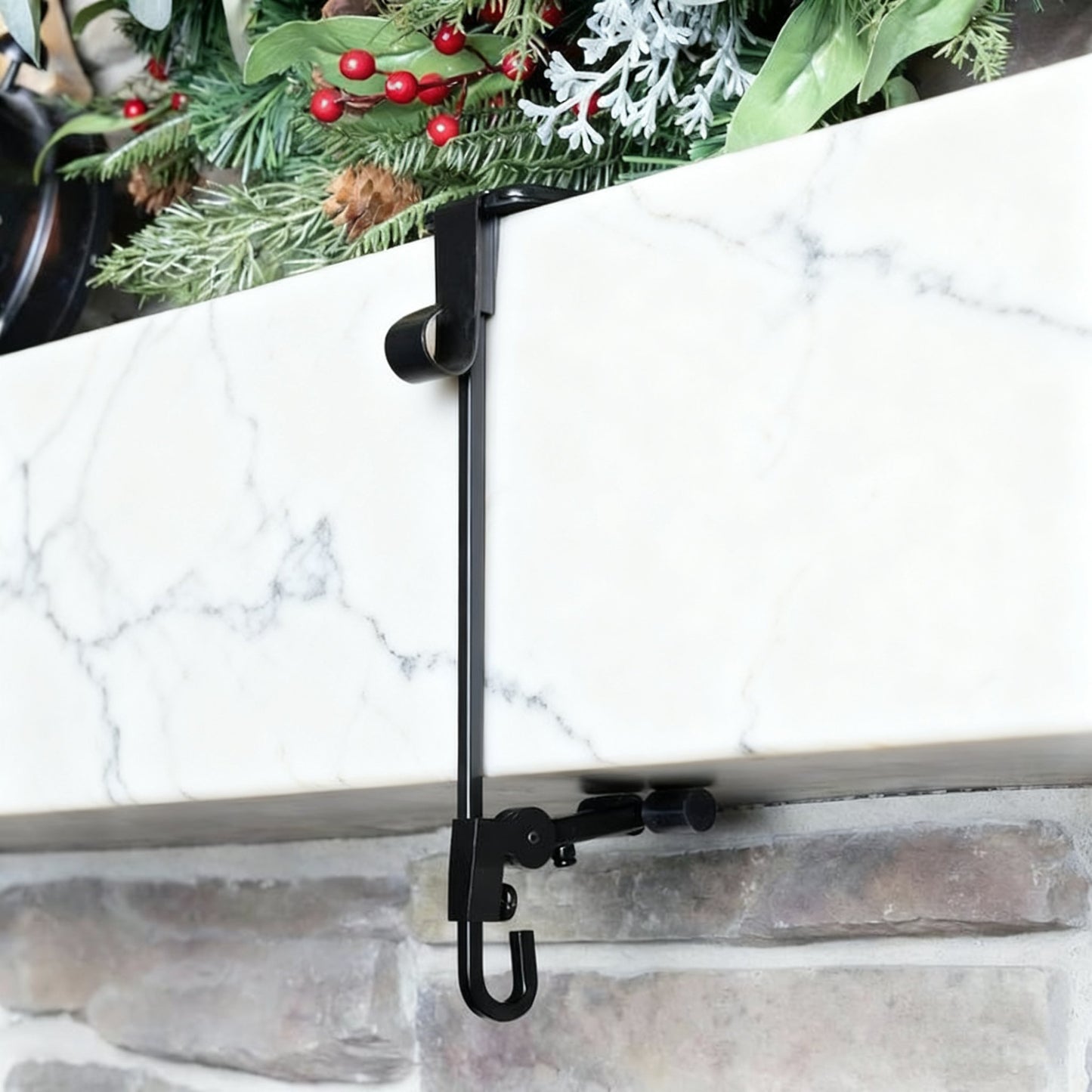 2-in-1 Garland and Fireplace Stocking Hanger
