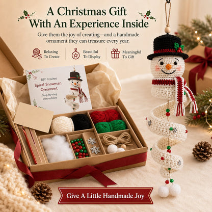☃️ Crochet Snowman Spiral Ornament DIY Kit